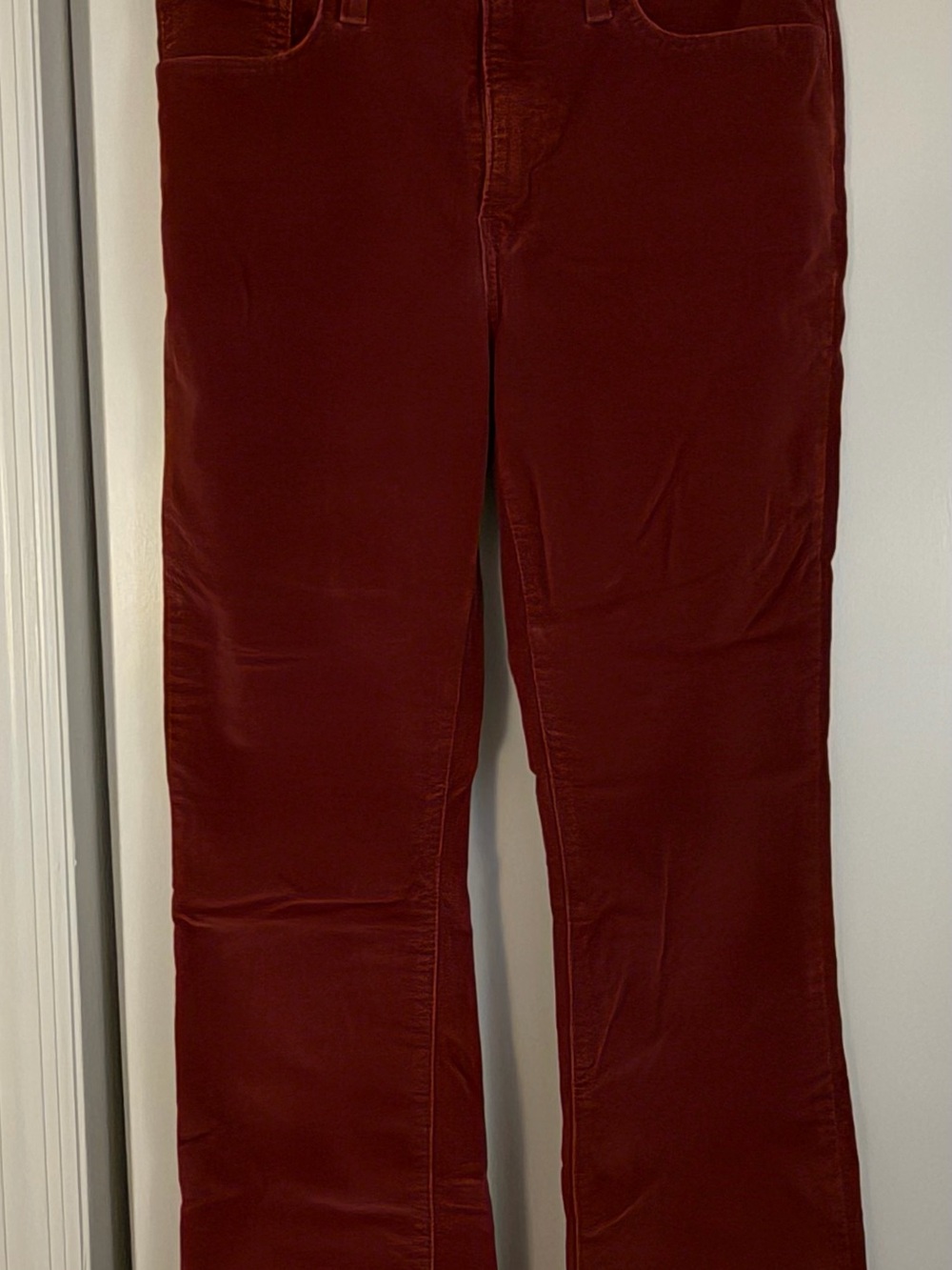Women's Boot Cut Corduroy pants in Deep Burgundy